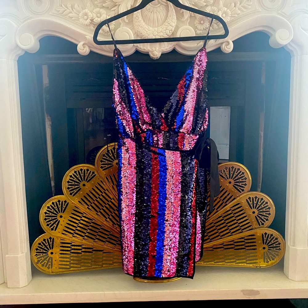 Beautiful sequin wrap dress by The East Order size M